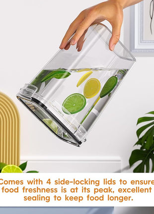 Airtight Food Storage Containers with Lids, 24 PCS Kitchen and Pantry Organization Canisters, BPA-Free, PVC-Free, Food-grade Plastic Leak-proof Jars for Cereal, Flour, Sugar, Extra 24 Labels & Marker