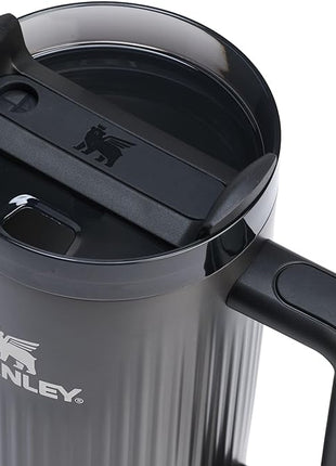 STANLEY Quencher H2.0 Tumbler with Handle and Straw 40 oz | Flowstate 3-Position Lid | Cup Holder Compatible for Travel | Insulated Stainless Steel Cup | BPA-Free | Fluted Black