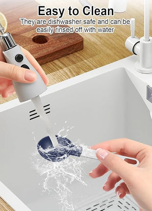 Measuring Cups and Spoons Set, 10 Pieces Nesting Measure Cups and Spoons, Kitchen Essentials Gadgets with Stainless Steel Handle for Dry & Liquid Ingredient, Blue