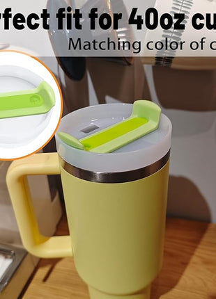 40 OZ Tumbler Lid Replacement Fit for Stanley Cup, 2 Pack Replacement Lids Fit for Stanley Travel Tumbler, Spill Proof Tumbler Covers for Stanley Cup Accessories (Opaque - Bright Lime)