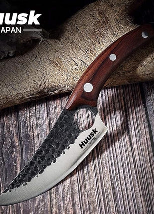 Smith Chu Forged Viking Knives - Husk Chef and Butcher Knife Set, Fishing Filet & Bait Knife, Japanese Boning Knife, Meat Cleaver for Kitchen or Camping - Gift for Dad