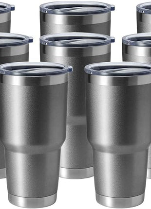 HASLE OUTFITTERS 30oz Stainless Steel Tumbler, Double Wall Vacuum Insulated Travel Mug Tumbler, Durable Insulated Coffee Mug, Gift Box Set (Grey, 8)