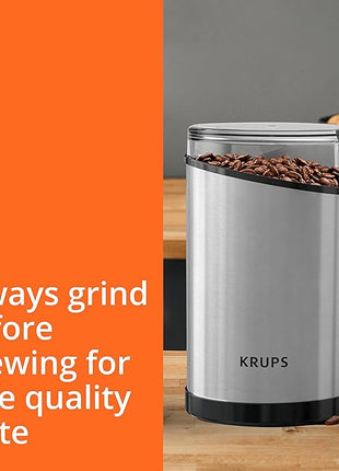 KRUPS Electric Coffee Grinder: 3 oz Capacity, 200 Watts - Versatile for Beans, Spices, Nuts - One-Touch Operation, Customizable Grind for 12 Cups - Ideal for Espresso, French Press
