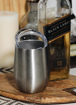 MEWAY 12oz Wine Tumbler Mix Color 12 Pack Bulk Gifts for Women, Vacuum Stainless Steel Travel Mug with Lid,Insulated Stemless Wine Cup Glass for Coffee,Cocktails,Drinks(Mix,Set of 12)