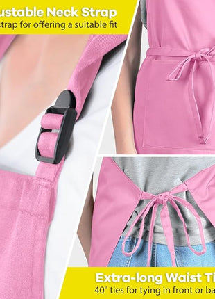 ROTANET Extra Large Apron for Men Adjustable Bib Aprons with 2 Pockets Cooking Kitchen Women Chef Water & Oil Resistant