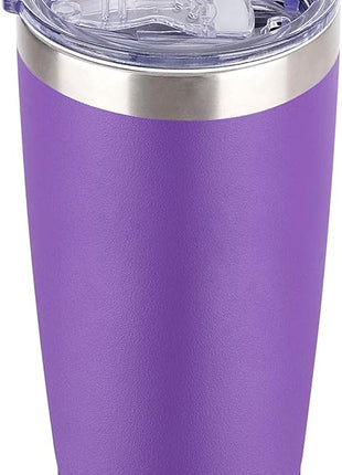 SUNWILL Travel Coffee Tumbler 20 oz, Insulated Mug with Lid, Stainless Steel Cup for Hot and Cold Drinks, Powder Coated Purple