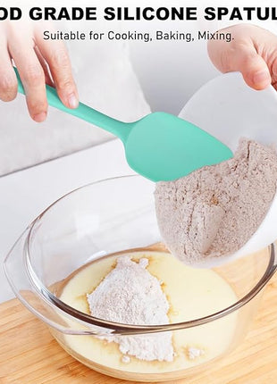 NileHome Silicone Spatula Set, 6 Pcs Food Grade Kitchen Utensils with Silicone Brush Heat Resistant Dishwasher Safe BPA-Free Rubber Spatula for Scraping, Baking, Cooking, Mixing, Turquoise