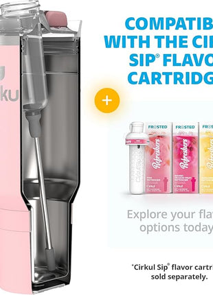 Cirkul 40oz. Blush Stainless Steel Tumbler with Handle, All-Day StrawSip™, Double-Wall Insulated