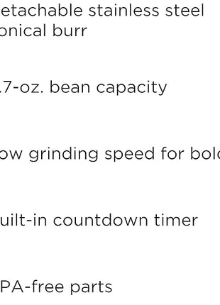 Chefman Conical Burr Coffee Grinder, Create The Boldest & Most Flavorful Grind With 31 Settings From Coarse To Extra Fine, One-Touch Digital Control & 9.7-oz Bean Capacity, Black