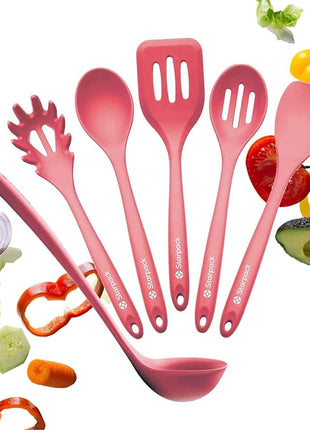 Starpack 'Like a Boss' XL Premium Silicone Cooking Utensils Set (6 Pcs) 13" - Heat Resistant Kitchen Utensils 600°F - Non-Stick Silicone Utensil Set - Large Kitchen Utensils Set for Cooking & Serving