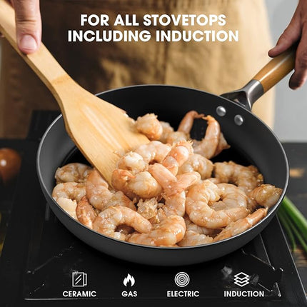 imarku Non Stick Frying Pans - 7.5&9.5&11.5 Inch Cast Iron Skillets Professional Cast Iron Pan Dishwasher Safe Nonstick Frying Pan Set, Detachable Handle, Best Gifts for Women/Men