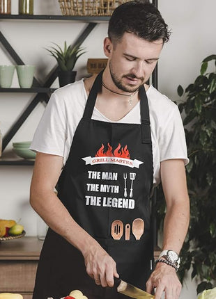 Aprons for Men, Mens Apron, Funny Aprons for Men, Adjustable Neck Strap Waterproof and OilProof Best for Grilling, Husband Birthday Gift, Gifts for Husband, Father's Day Gifts for Dad.