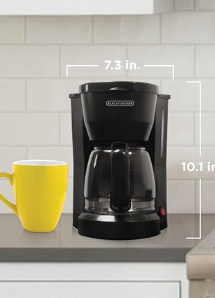 BLACK+DECKER 5-Cup Coffeemaker, Black, DCM600B