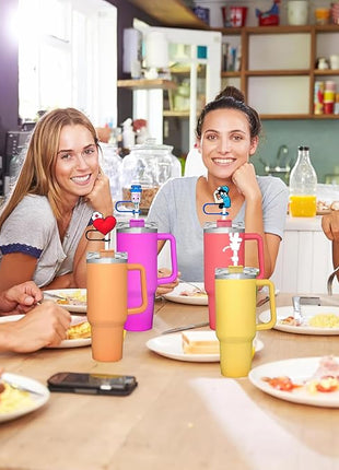 12Pc Straw Cover for Stanley Cup, Silicone Straw Topper for Stanley Cup 30&40oz with Tumblers, 10mm 0.4in Lid Accessories (Reusable)