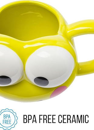 Silver Buffalo Sanrio Hello Kitty and Friends Keroppi Ceramic 3D Sculpted Mug, 20 Ounces