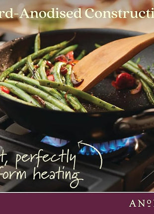 Anolon Smart Stack Hard Anodized Nonstick Frying Pan Set / Skillet Set - 8.5 Inch and 10 Inch, Black