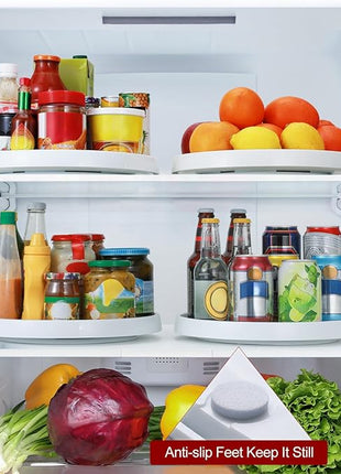 2 Set, 10 Inch Non-Skid Lazy Susan Organizers - Turntable Rack for Cabinet, Pantry Organization and Storage, Kitchen, Fridge, Bathroom Makeup Vanity Countertop, Under Sink Organizing, Spice Rack