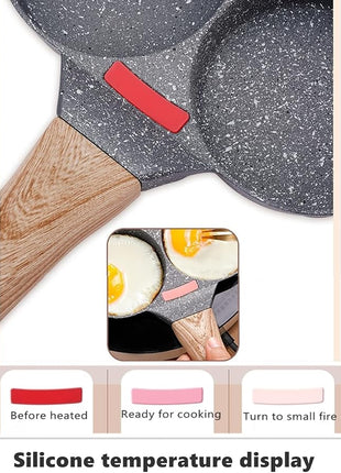 4-Cup Egg Pan Nonstick, and Granite Egg Frying Pan, Versatile Breakfast Skillet for Eggs, Pancakes, Plett, Crepes, Compatible with Gas Stove and Induction Cooktop