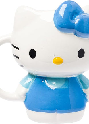 Silver Buffalo Sanrio Hello Kitty Full Body Blue Dress Ceramic 3D Sculpted Mug, 20 Ounces