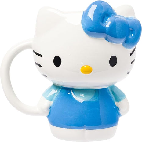 Silver Buffalo Sanrio Hello Kitty Full Body Blue Dress Ceramic 3D Sculpted Mug, 20 Ounces
