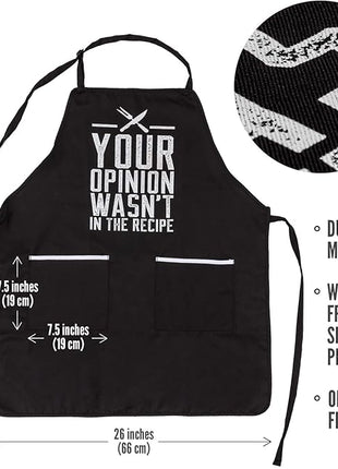 Funny Apron for Women and Men - Adjustable Chef Apron for Grilling, Cooking, BBQ