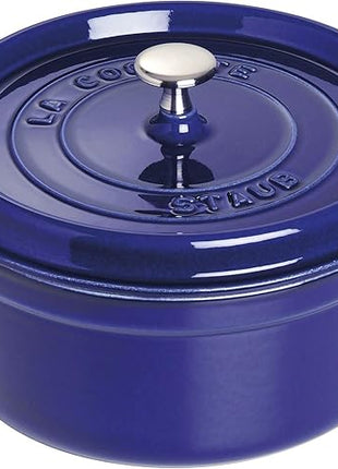 Staub Cast Iron 4-qt Round Cocotte - Dark Blue, Made in France