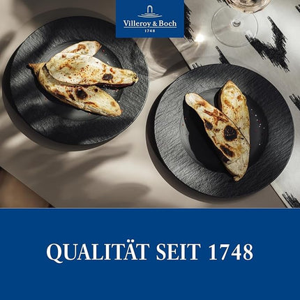 Villeroy & Boch Manufacture Rock Dinner Plate, 10.5 in, Premium Porcelain, Black