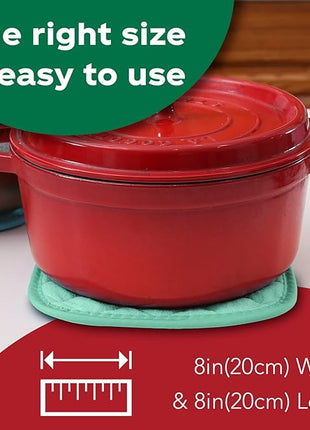 Joyhalo 6 Pack Pot Holders for Kitchen,Cotton Oven Holder with Great Heat Resistance,Non Slip Hot Pads for Kitchen Clearance,Aqua