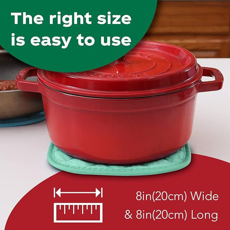 Joyhalo 6 Pack Pot Holders for Kitchen,Cotton Oven Holder with Great Heat Resistance,Non Slip Hot Pads for Kitchen Clearance,Aqua