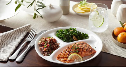 Corelle Winter Frost White 8.5"/21,6 cm Divided Luncheon Plate, Pack of 6