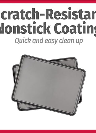 GoodCook Everday Nonstick Carbon Steel 15” x 21” Baking Sheet Set, 2 Pack – Extra-Large Carbon Steel Cooking Pans, Bakeware Set, Cookie Sheets for Baking, Oven Pan Set