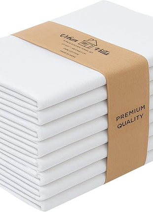 Urban Villa Flour Sack White Kitchen Towels 100% Cotton Highly Absorbent Dish Towels for Bread Proofing Baking Drying Dinnerware Glass Embroidery DIY Projects Zero Lint 27x27 Inches (8 Pack)