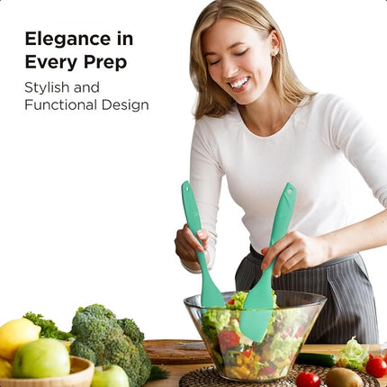 Kitchen Mama WaltzGrip Platinum Silicone Scraping Spatula: Heat Resistant, Seamless, Non Stick for Frying Pan Cookware, Safe, Flexible Bowl Scraper - Ideal for Mixing, Baking, Stirring (Teal)