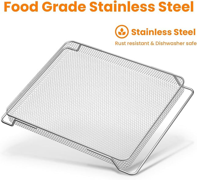 for Ninja Foodi Replacement Air Fryer Oven Basket, Original Replacement Baking Trays for Ninja DT201/DT251 Foodi Digital Air Fryer Oven,Stainless Steel Air Fryer Accessories for Ninja Foodi