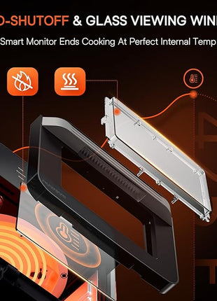 Nuwave Brio 15.5Qt 10-IN-1 Air Fryer Rotisserie Oven, XL Family Size, Even & Crisp AirFry, Reheat, Roast, Dehydrate for Quick Meals, 50°-425°F Control, 100 Presets & 50 Memory, Dishwasher-Safe, 1800W