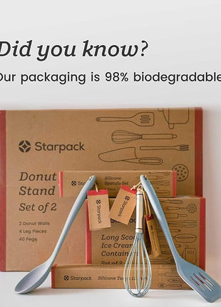 Starpack 'Flip & Whip' Premium Silicone Baking Utensils Set (5 Pcs) - Cooking Utensils with Heat Resistant to 600°F - Baking Utensils - Large & Small Spatulas, Whisk & Basting - Brush Baking Tool Set