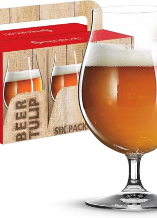 Spiegelau Classic Tulip Beer Glass, European-Made Crystal Drinking Glasses Perfect for Belgian Ales, IPA Beers, Cocktails, Sodas, Beverages, Smoothies, Home Bar Accessories, 15.5 oz, Set of 6