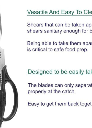Kitchen Scissors - Come Apart Kitchen Shears for Cutting Chicken, Meat, Poultry, Seafood, Vegetable - Great Cooking Scissors Gadget