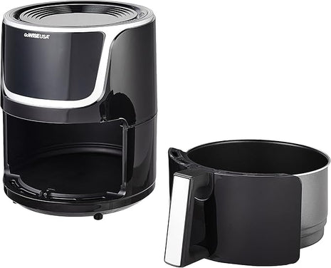 GoWISE USA GW22966 Fryer & Dehydrator Electric Air Fryer with Digital Touchscreen + Recipe Book, 5-Qt, Black/Silver