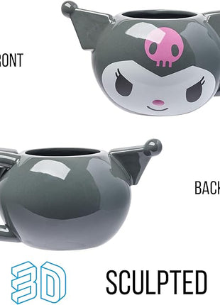 Silver Buffalo Hello Kitty and Friends Kuromi Ceramic 3D Sculpted Mug, 20 Ounces
