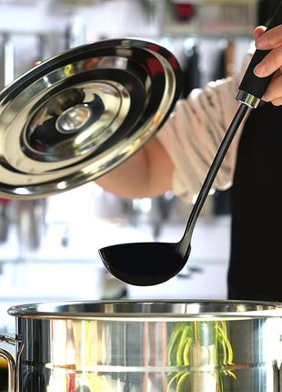 12 inch Soup Ladle, Stainless Steel Ladle Spoon, Soup Spoons with Comfortable Handle, Kitchen Utensil for Cooking, Metal Kitchen Accessories