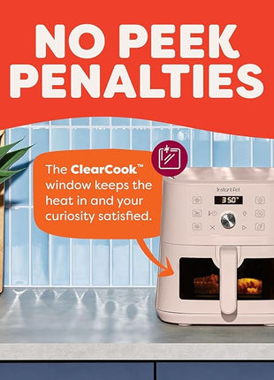 Instant Pot 4Qt VORTEX 6-in-1 Mini Air Fryer, Custom Program Options, Air Fry, Broil, Roast, Dehydrate, Bake, Reheat, Rosewater, 4 Quarts