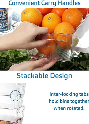 STORAGEBUD Fridge Organizer - 8 Pieces refrigerator organizer bins - Pantry Organization and Storage for Fridge & Refrigerator- BPA Free Freezer Organizer Bins