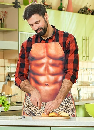 Funny Men Cooking Grilling Aprons Belly BBQ Funny Gag Gifts for Christmas, White Elephant Gift Exchange