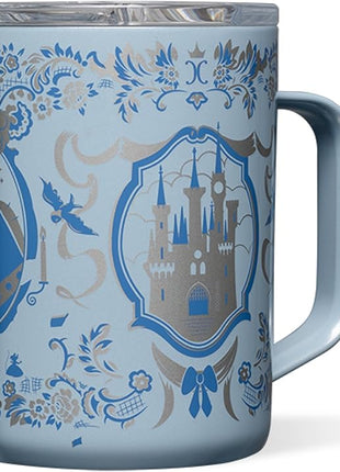 Corkcicle Classic Coffee Mug - Triple Insulated Stainless Steel for Travel - Shatter-Proof Lid - Keeps Drink Hot Over 3 Hours - Holiday Mug Gift - 16 oz - Princess Cinderella