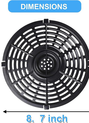 Air Fryer Grill Pan for Power XL 5QT Air fryer, 8.7'' 5QT Round Non-Stick Replacement Tray Rack Parts Accessories Crisper Plate Grill Plate, Dishwasher Safe