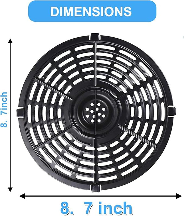 Air Fryer Grill Pan for Power XL 5QT Air fryer, 8.7'' 5QT Round Non-Stick Replacement Tray Rack Parts Accessories Crisper Plate Grill Plate, Dishwasher Safe