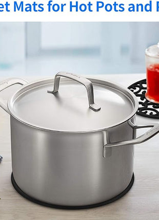 CHEFBEE 3PCS Silicone Trivet Mat - Flexible Non-Slip Heat Resistant Modern Kitchen Teapot Trivets Set for Hot Dishes, Table, Countertop