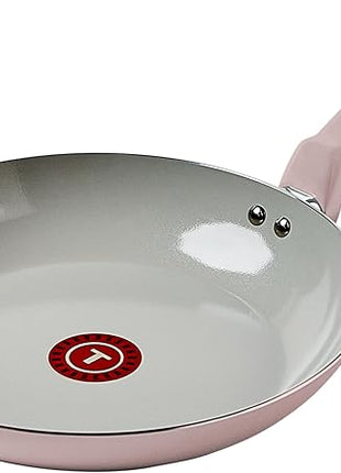 T-Fal Refresh Ceramic Frying Pans Nonstick 12 Inch Skillet, Oven Safe to 350°F, Cookware with Stay-Cool Handle, Dusty Rose