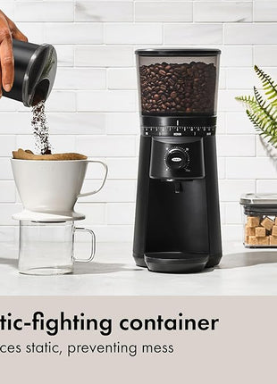 OXO Brew Conical Burr Grinder - Matte Black, Stainless Steel Burrs, One-Touch Automatic Smart Grind